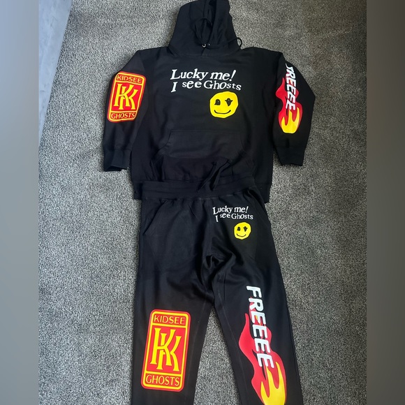 Kanye West Lucky Me I See Ghosts 😊 Hoodie + Sweatpants Set New S-5XL Promo Me…